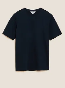 Tričko z prémiovej bavlny, úzky strih Marks & Spencer námornícka modrá