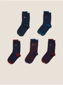 Ponožky pre mužov Marks & Spencer - tmavomodrá, fialová, červená