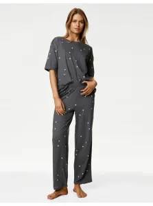 Šedá dámska vzorovaná pyžamová súprava Marks & Spencer #8210067