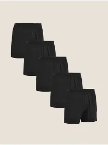Bavlnené žerzejové boxerky s technológiou Cool & Fresh™, 5 ks Marks & Spencer čierna #1067054