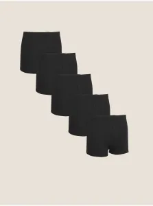 Sada piatich kusov čiernych bavlnených boxerok Marks & Spencer #5793783