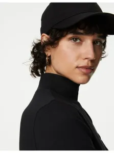 Čierne dámske basic tričko s rolákom Marks & Spencer #8209580