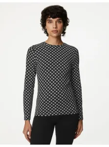 Čierne dámske kvetované tričko Marks & Spencer #8209798