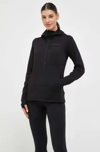 Športová mikina Marmot Preon dámska, čierna farba, s kapucňou, jednofarebná #8412025