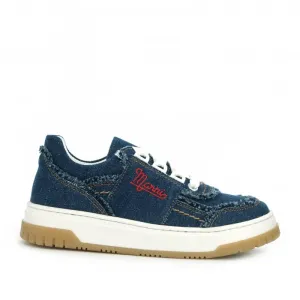 Tenisky Marni Contrasting Embroidered Logo Denim Lace-Up Low Sneakers Modrá 33