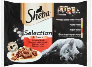 SHEBA SELECTION Šťavnatý výber v šťave kapsičky pre mačky 4x85g
