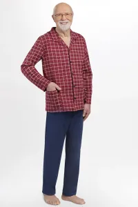 Pánske pyžamo Martel Antoni 403 - rozopínacie Červeno-tmavomodrá M