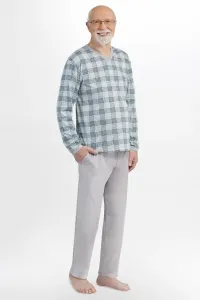 Pánske pyžamo Martel Roman 402 - bavlna Bielo-sivá 2XL