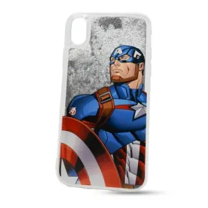 Puzdro Marvel TPU iPhone XR Liquid Captain Amerika vzor 011 (licencia) - transparentné