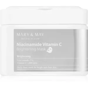 MARY & MAY Niacinamide Vitamin C Brightening Mask sada plátenných masiek pre rozjasnenie pleti 30 ks