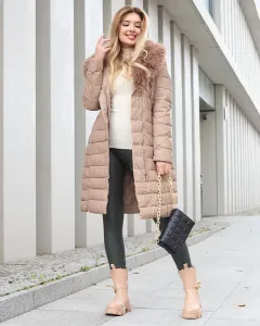 Dámska hnedá zimná bunda - Oblečenie