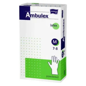 Ambulex rukavice latexové veľ. M nesterilné pudrované 100 ks