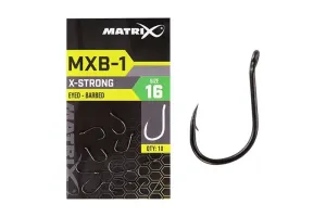 Matrix háčiky mxb-1 barbed eyed end black nickel 10 ks - veľkosť 16