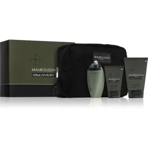 Mauboussin Discovery darčeková kazeta parfumovaná voda 100 ml + sprchovací gél 100 ml + balzam po holení 50 ml + kozmetická taštička pre mužov