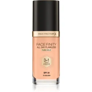 Max Factor Facefinity All Day Flawless dlhotrvajúci make-up SPF 20 odtieň 75 Golden / N75 Golden 30 ml #393085