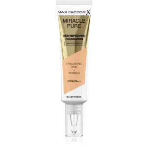 Max Factor Miracle Pure Skin dlhotrvajúci make-up s hydratačným účinkom 32 Light Beige 30 ml
