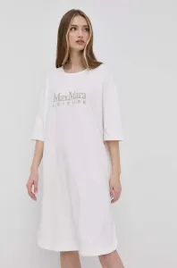 Šaty Max Mara Leisure biela farba, mini, oversize #7055234