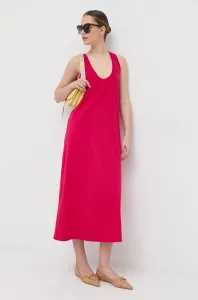 Šaty Max Mara Leisure ružová farba, midi, rovný strih #6983142