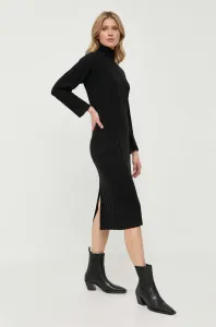 Vlnené šaty Max Mara Leisure čierna farba, mini, rovný strih #8764843
