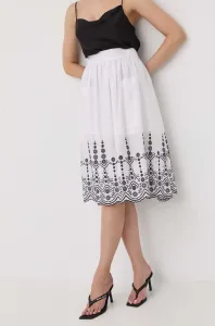 Bavlnená sukňa MAX&Co. biela farba, midi, áčkový strih
