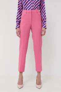 Nohavice MAX&Co. dámske, ružová farba, priliehavé, vysoký pás