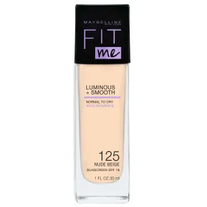 Maybelline Fit Me! Luminous + Smooth Foundation tekutý make-up pre zjednotenú a rozjasnenú pleť 125 Nude Beige 30 ml