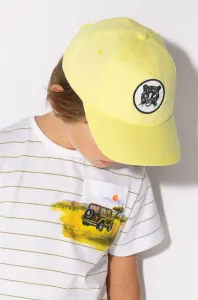 Detská čiapka Mayoral žltá farba biela, z tenkej pleteniny #6979920