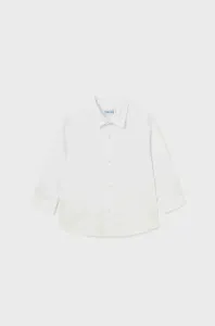 Bavlnená košeľa pre bábätká Mayoral biela farba