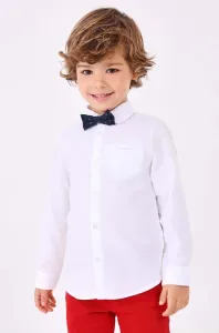 Detská bavlnená košeľa Mayoral biela farba