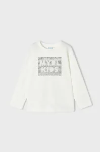 Detská bavlnená košeľa s dlhým rukávom Mayoral béžová farba, s potlačou #8748718