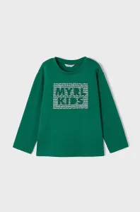 Detská bavlnená košeľa s dlhým rukávom Mayoral zelená farba, s potlačou #9080590