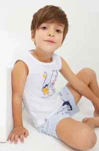 Detské bavlnené pyžamo Mayoral tmavomodrá farba, s potlačou