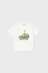 Detské bavlnené tričko Mayoral béžová farba, s potlačou #6715397
