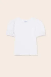 Detské bavlnené tričko Mayoral biela farba #7389519