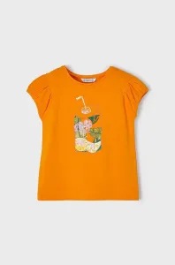 Detské bavlnené tričko Mayoral oranžová farba,
