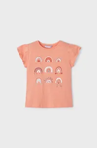 Detské bavlnené tričko Mayoral oranžová farba