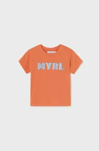 Detské bavlnené tričko Mayoral oranžová farba, s potlačou #6715364