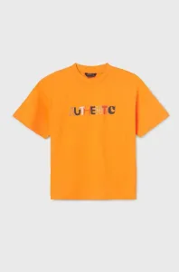 Detské bavlnené tričko Mayoral oranžová farba, s potlačou #7653339
