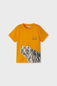 Detské bavlnené tričko Mayoral oranžová farba, s potlačou #6714719