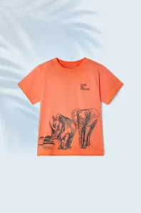 Detské bavlnené tričko Mayoral oranžová farba, s potlačou #8444858