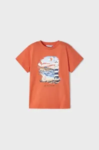 Detské bavlnené tričko Mayoral oranžová farba, s potlačou #6879586