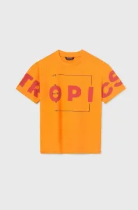 Detské bavlnené tričko Mayoral oranžová farba, s potlačou #7522390