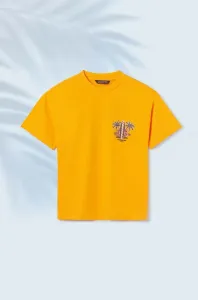 Detské bavlnené tričko Mayoral oranžová farba, s potlačou #8445069