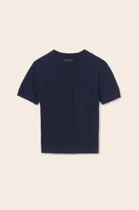 Detské bavlnené tričko Mayoral tmavomodrá farba, jednofarebný