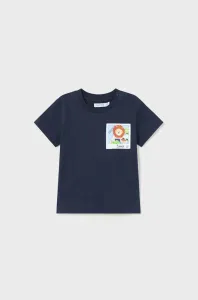 Detské bavlnené tričko Mayoral tmavomodrá farba, s potlačou #6715373
