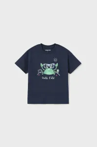 Detské bavlnené tričko Mayoral tmavomodrá farba, s potlačou #8701261