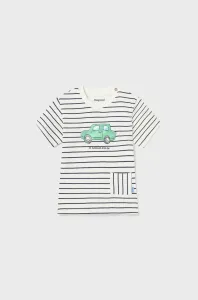 Detské bavlnené tričko Mayoral zelená farba, vzorovaný