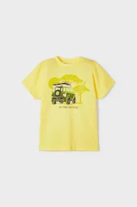 Detské bavlnené tričko Mayoral žltá farba, s potlačou #4252469