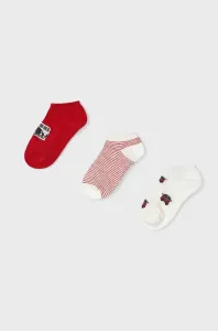 Detské ponožky Mayoral 3-pak červená farba #7718941