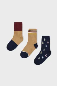 Detské ponožky Mayoral 3-pak hnedá farba #8762754